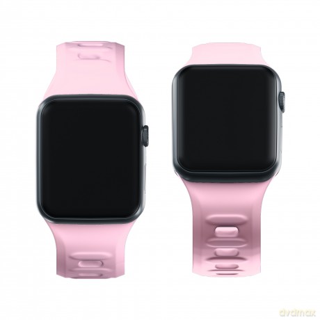 Pasek na Apple Watch 42/44/45/49 mm Powder Pink - 3mk Silicone Watch Strap for Apple
