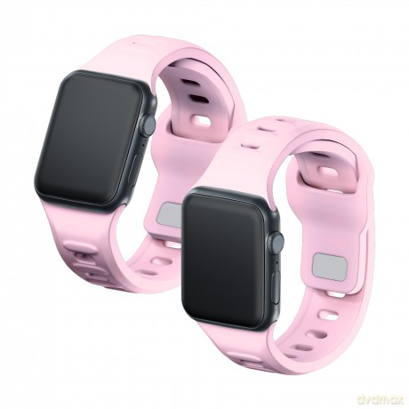 Pasek na Apple Watch 42/44/45/49 mm Powder Pink - 3mk Silicone Watch Strap for Apple