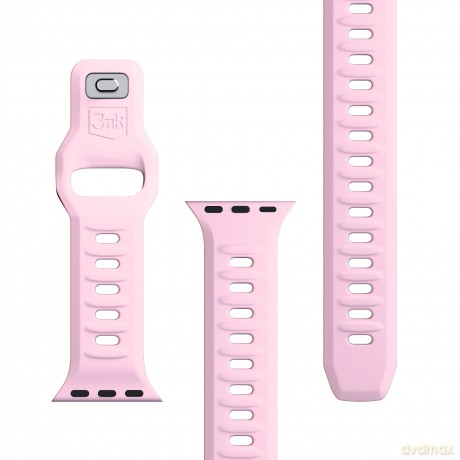 Pasek na Apple Watch 42/44/45/49 mm Powder Pink - 3mk Silicone Watch Strap for Apple