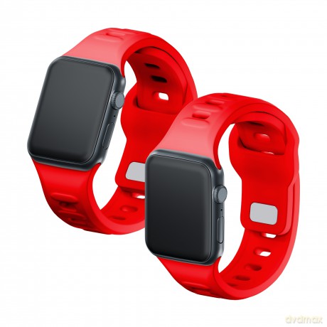 Pasek na Apple Watch 42/44/45/49 mm Red - 3mk Silicone Watch Strap for Apple