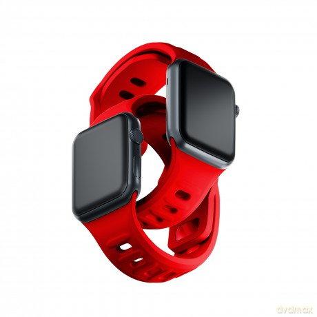 Pasek na Apple Watch 42/44/45/49 mm Red - 3mk Silicone Watch Strap for Apple