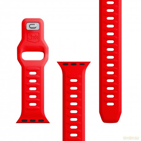 Pasek na Apple Watch 42/44/45/49 mm Red - 3mk Silicone Watch Strap for Apple