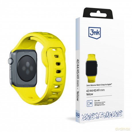 Pasek na Apple Watch 42/44/45/49 mm Yellow - 3mk Silicone Watch Strap for Apple