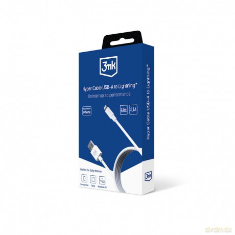 Kabel - 3mk Hyper Cable USB-A to Lightning White