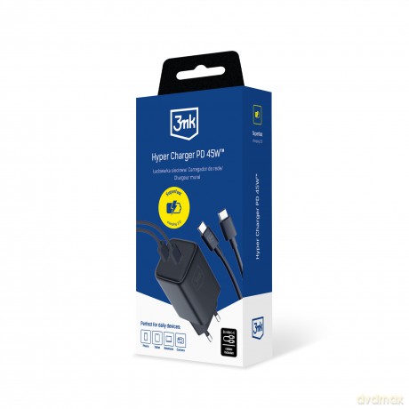 Kabel Accessories - 3mk Hyper Charger PD 45W+USB Cable C to C Black