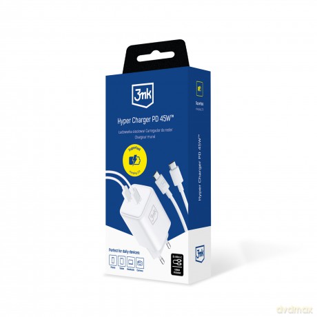 Kabel Accessories - 3mk Hyper Charger PD 45W+USB Cable C to C White