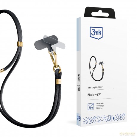 Smycz do smartfona Black (gold) - 3mk EasyClip Elite
