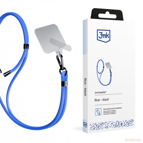 Smycz do smartfona Blue (black) - 3mk Easy Clip