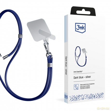 Smycz do smartfona Dark Blue (silver) - 3mk EasyClip