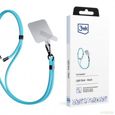 Smycz do smartfona Light Blue (black) - 3mk EasyClip