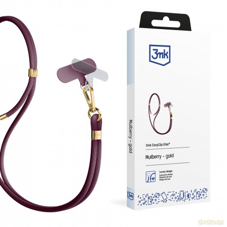 Smycz do smartfona Mulberry (gold) - 3mk EasyClip Elite