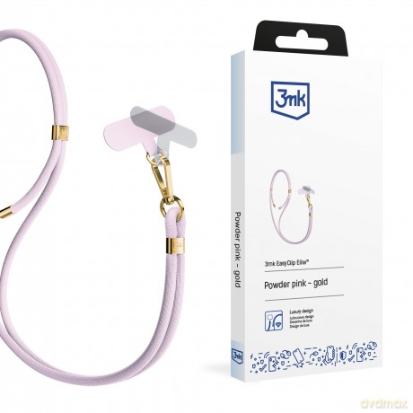 Smycz do smartfona Powder Pink (gold) - 3mk EasyClip Elite