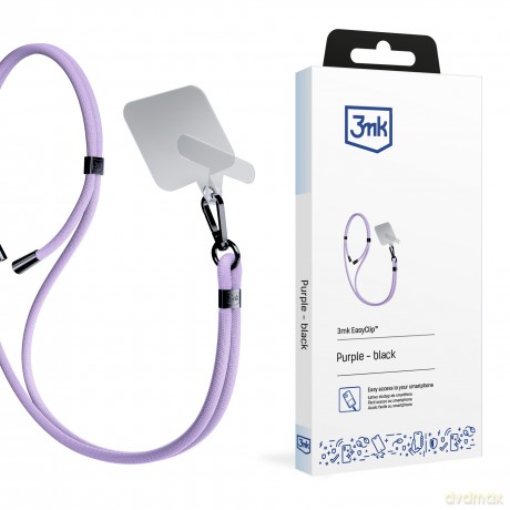 Smycz do smartfona Purple (black) - 3mk EasyClip
