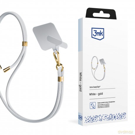 Smycz do smartfona White (gold) - 3mk EasyClip