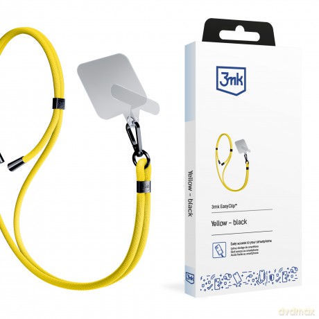 Smycz do smartfona Yellow (black) - 3mk EasyClip