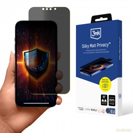 Folia Ochronna Prywatyzująca na Apple iPhone 14 - 3mk Silky Matt Privacy