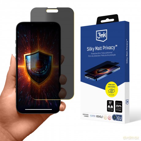 Folia Ochronna Prywatyzująca na Apple iPhone 14 Pro Max - 3mk Silky Matt Privacy