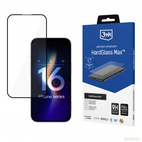 Szkło Hartowane do Apple iPhone 16 Pro - 3mk HardGlass Max Black