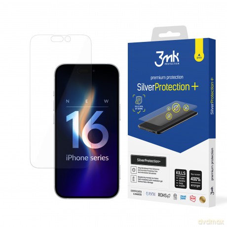 Antymikrobowa Folia Ochronna na Apple iPhone 16 Pro - 3mk SilverProtection+