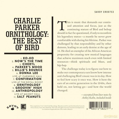 Charlie Parker: Ornithology: The Best Of Bird [CD]