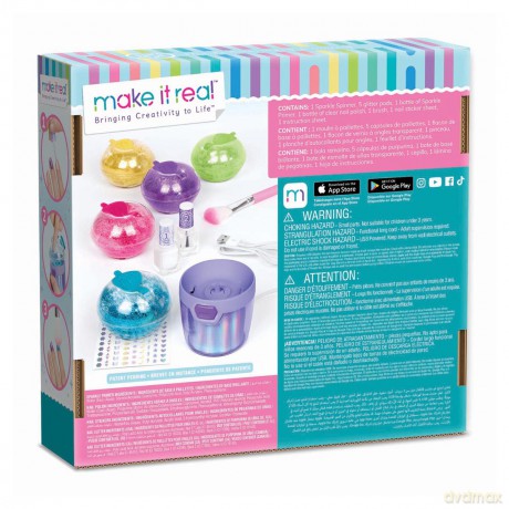 MAKE IT REAL Zestaw do ozdabiania paznokci Glitter Nail Studio, zabawka kreatywna