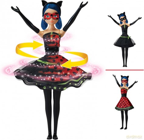 MIRACULOUS: BIEDRONKA I CZARNY KOT Lalka Switch Ladybug, lalka