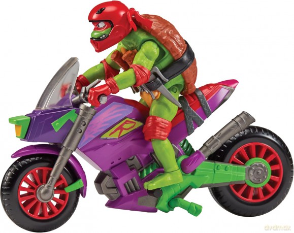 WOJOWNICZE ŻÓŁWIE NINJA Fioletowy Motocykl z Raph, pojazd z figurką [FIGURKA]