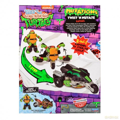 WOJOWNICZE ŻÓŁWIE NINJA Twist n Mutate Raphael, pojazd z figurką [FIGURKA]