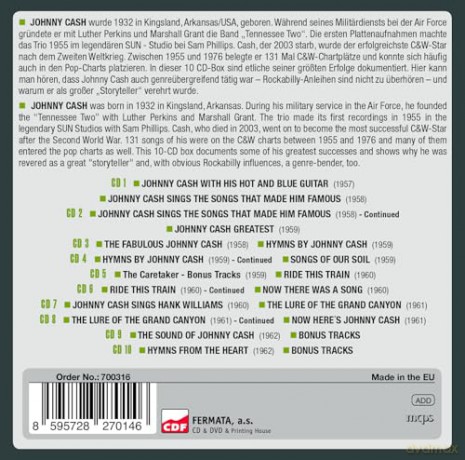 Johnny Cash: 18 Original Albums - Milestones Of A Legend [10CD]