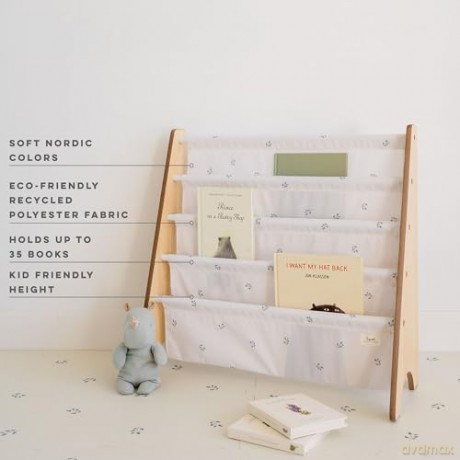3 Sprouts Stojak na Książki Recycled Blueberry Ivory