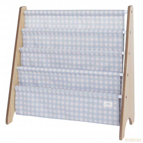 3 Sprouts Stojak na Książki Recycled Gingham Blue