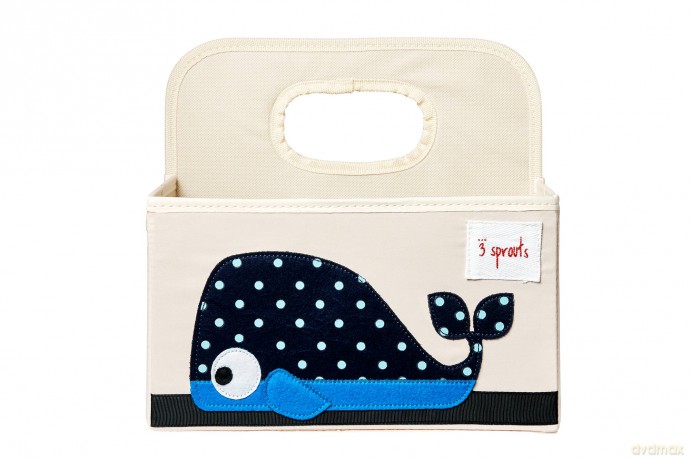 3 Sprouts - Diaper Caddy - Blue Whale