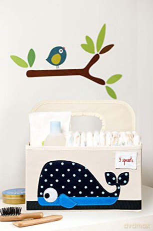 3 Sprouts - Diaper Caddy - Blue Whale