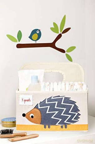 3 Sprouts - Diaper Caddy - Grey Hedgehog