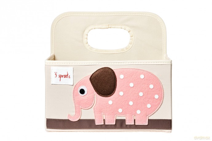 Organizer na pieluszki 3 Sprouts - Diaper Caddy - Pink Elephant