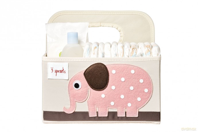 Organizer na pieluszki 3 Sprouts - Diaper Caddy - Pink Elephant