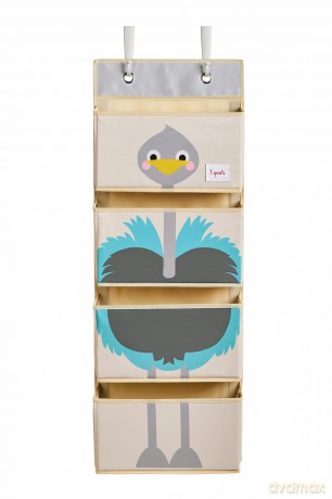3 Sprouts - Hanging Wall Organizer - Blue Ostrich
