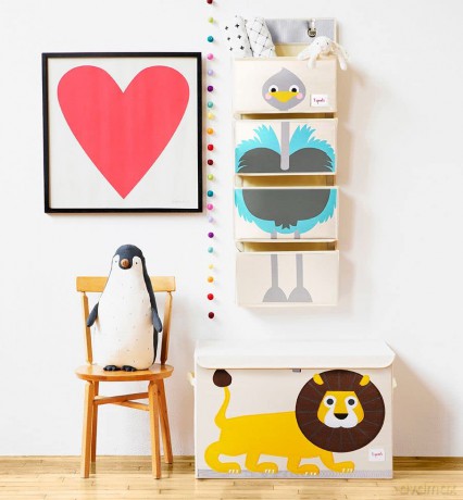 3 Sprouts - Hanging Wall Organizer - Blue Ostrich