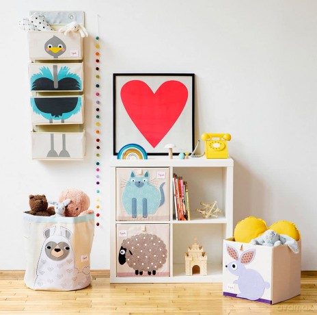 3 Sprouts - Hanging Wall Organizer - Blue Ostrich