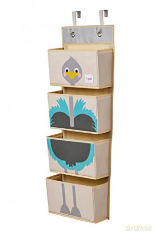 3 Sprouts - Hanging Wall Organizer - Blue Ostrich