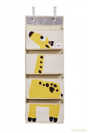 3 Sprouts - Hanging Wall Organizer - Yellow Giraffe