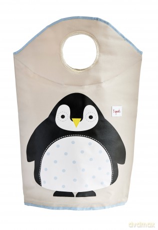 3 Sprouts - Laundry Hamper - Black Penguin