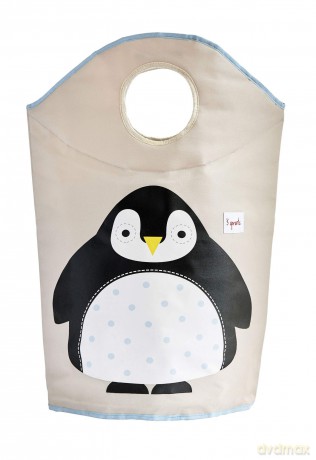 3 Sprouts - Laundry Hamper - Black Penguin
