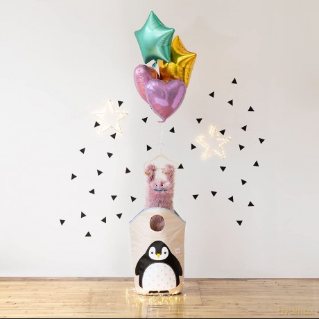 3 Sprouts - Laundry Hamper - Black Penguin