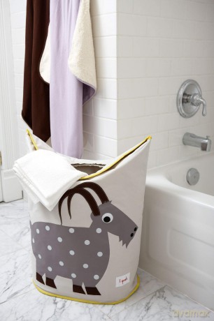 3 Sprouts - Laundry Hamper - Gray Goat