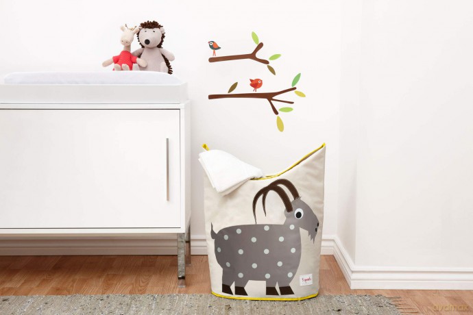 3 Sprouts - Laundry Hamper - Gray Goat