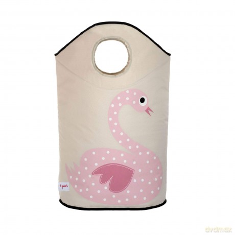3 Sprouts - Laundry Hamper - Pink Swan