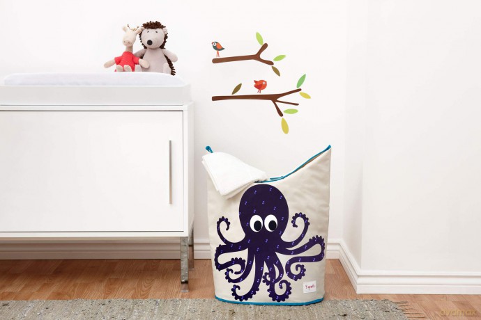 3 Sprouts - Laundry Hamper - Purple Octopus