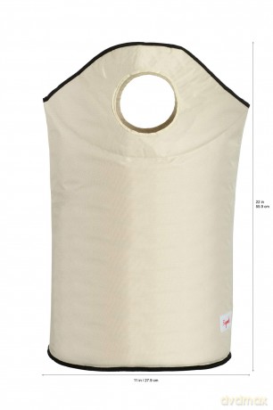 3 Sprouts - Laundry Hamper - White Llama