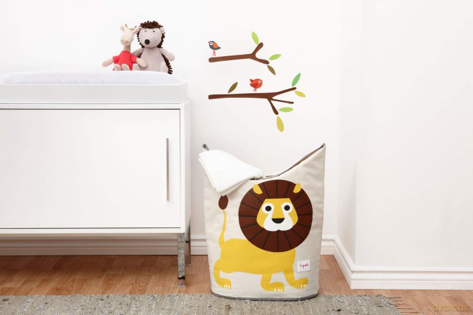 3 Sprouts - Laundry Hamper - Yellow Lion